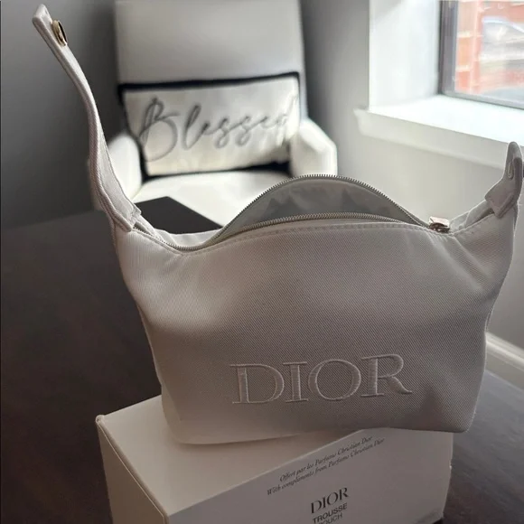 Dior White Canvas Pouch - Picture 7 of 12